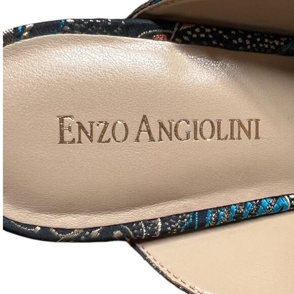 ENZO ANGIOLINI Gilian Women's 9.5 Brocade Floral Mules Black Print Fabric - Picture 15 of 16
